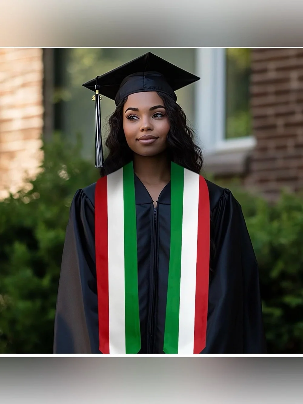 Italy Flag Graduation Stole Sash for Study Aboard International Students